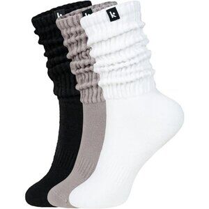 Scrunch Crew Socks Women Cozy Slouch Boot Socks Soft Breathable 3 Pair Pack